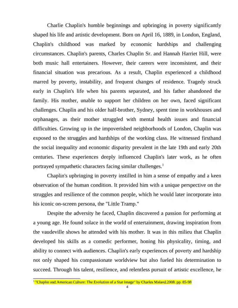 Charlie Chaplin advantages 4