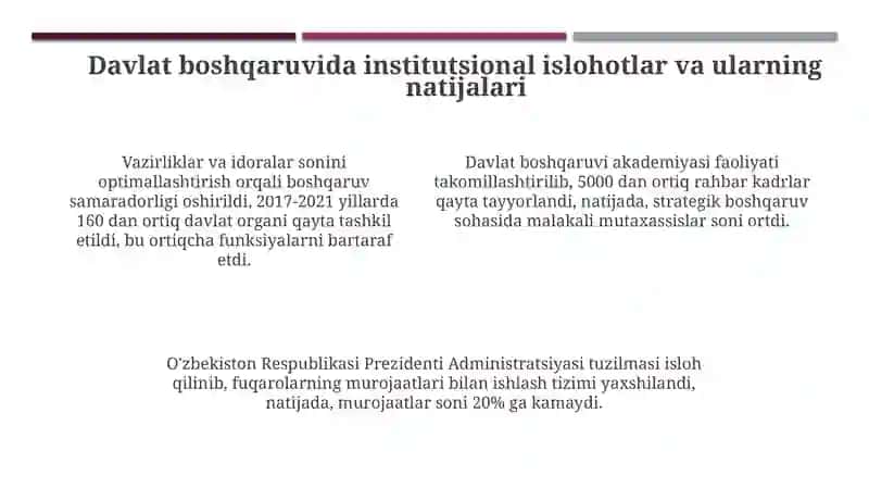 Mustaqillik Yillarida Davlat Boshqaruvi Islohotlarining Asosiy Bosqichlari va Yo'nalishlari 4