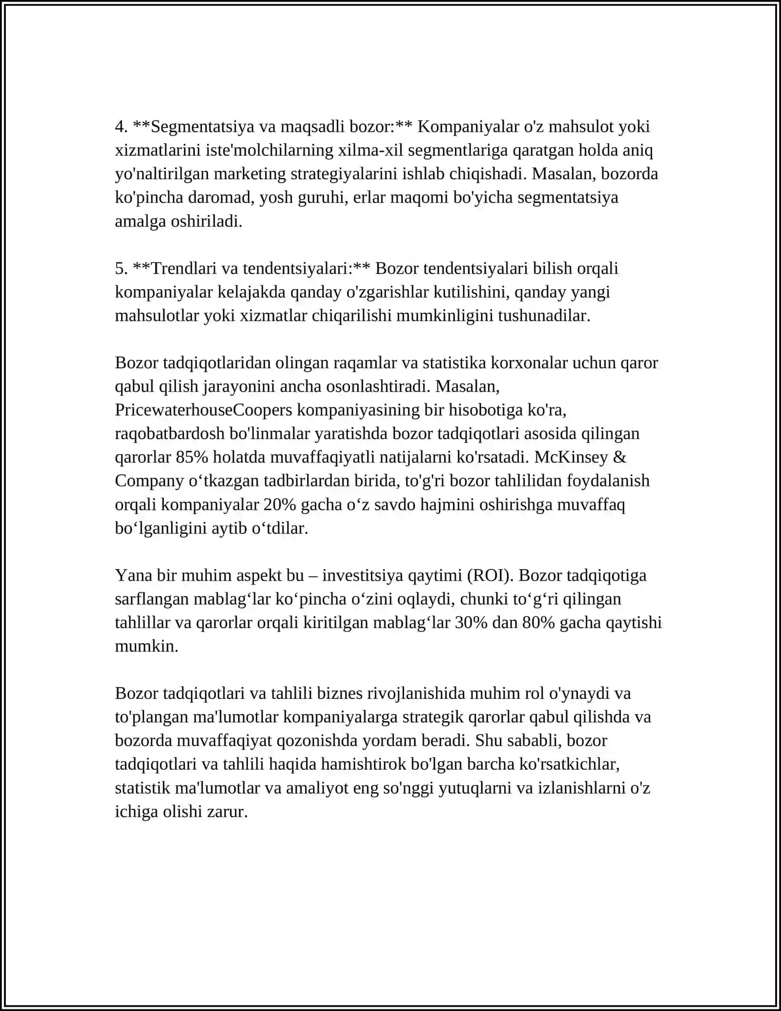 TA'LIMDA MARKETING TADQIQOTLARI: YO'NALISHLARI, TURLARI VA AXBOROT 4