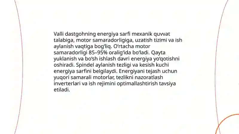 Valli dastgoh ish samaradorligini baholash mezonlari va indikatorlari 4