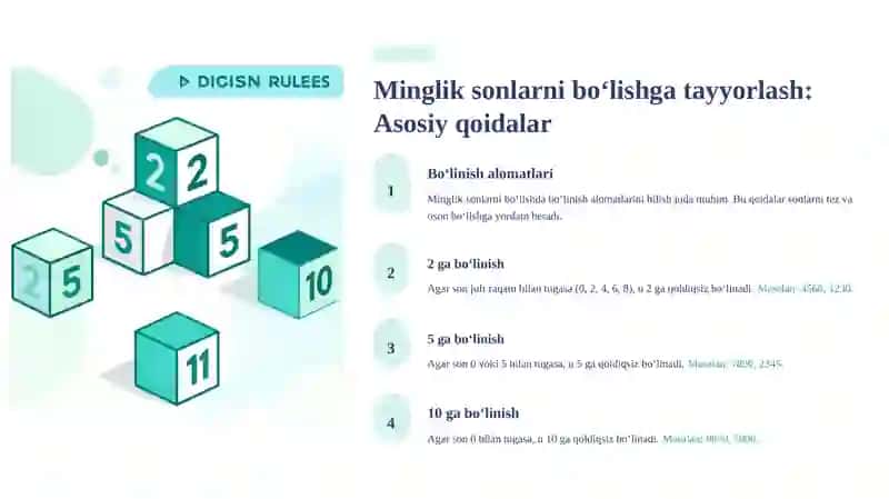 Minglik mavzusida sonlarni bo‘lishga o‘rgatish metodikasi 4