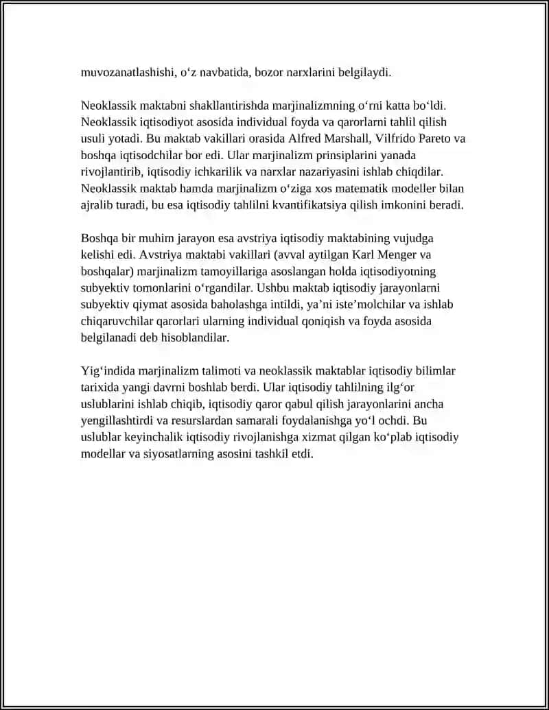 MARJINALIZM TALIMOTI VA NEOKLASSIK MAKTABLAR 4