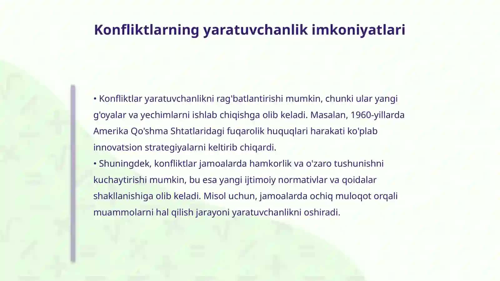 Konfliktining yaratuvchanlik va vayronkorlik imkoniyatlari 4