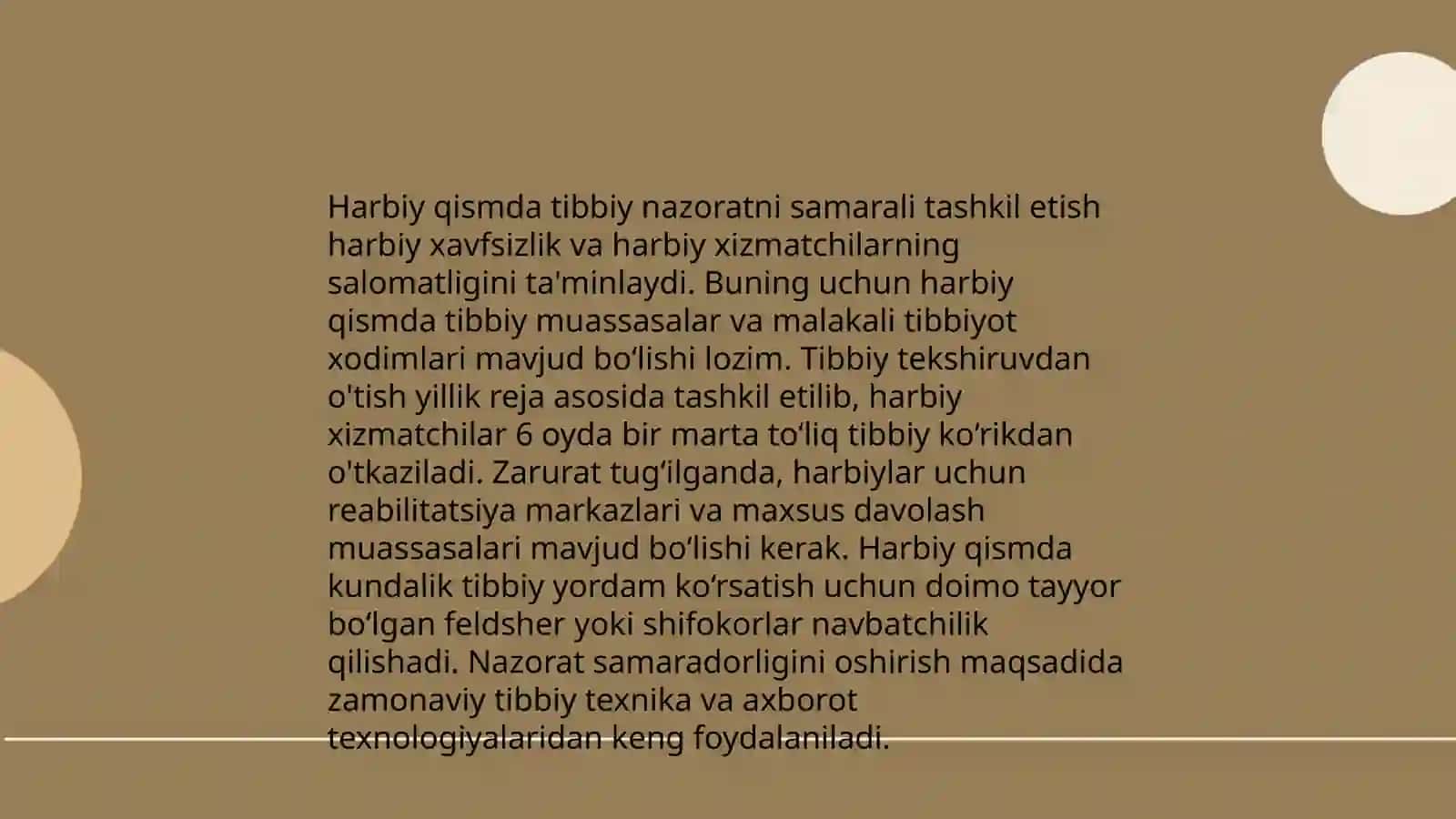 Harbiy qismda davolash - profilaktika tadbirlarini qiyosiy xilma-xilligi 4