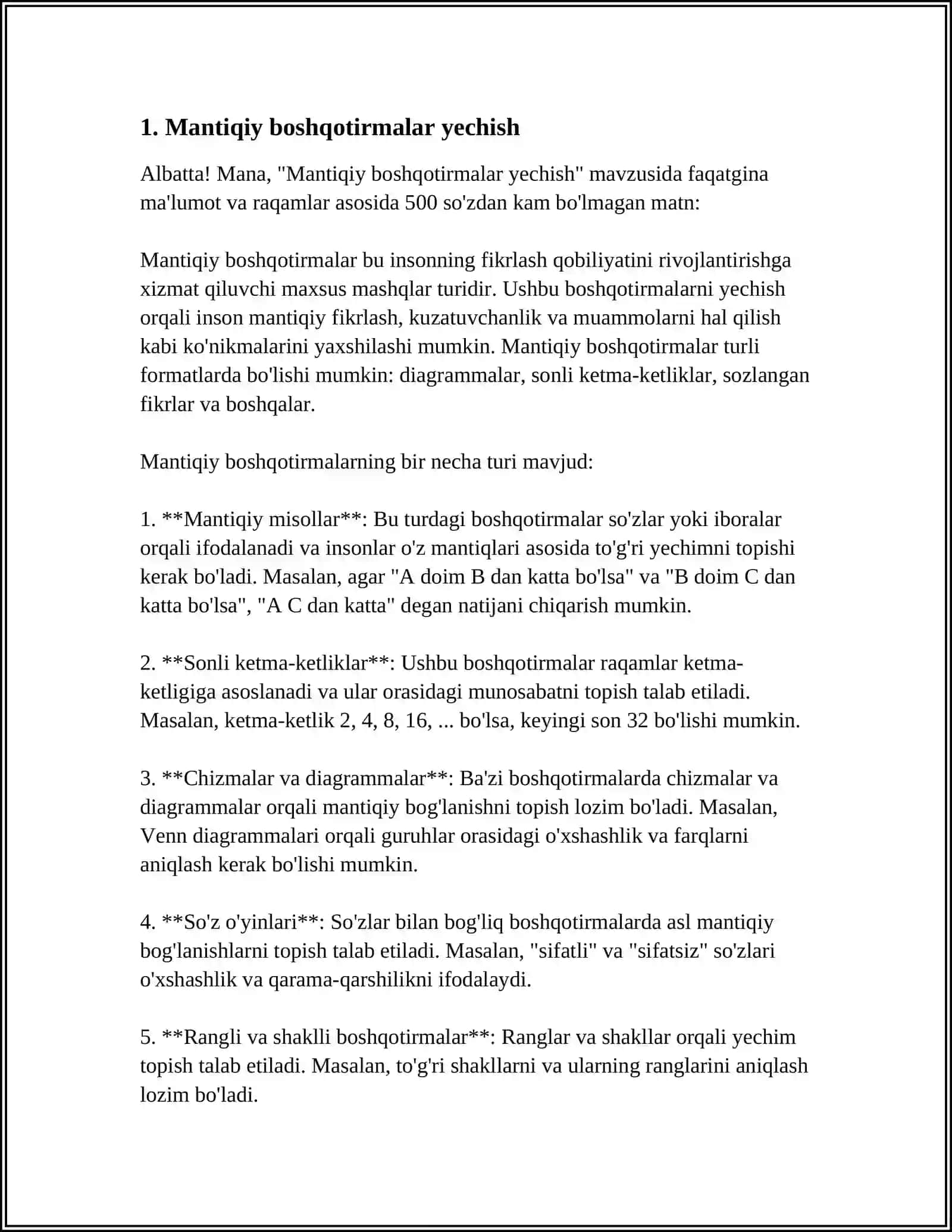 BOSHLANGʻICH SINF OʻQITUVCHILARIDA MANTIQIY FIKRLASHNI SHAKLLANTIRISHGA OID SINFDAN TASHQARI MASHGʻULOTLAR OLIMPIADADA 4