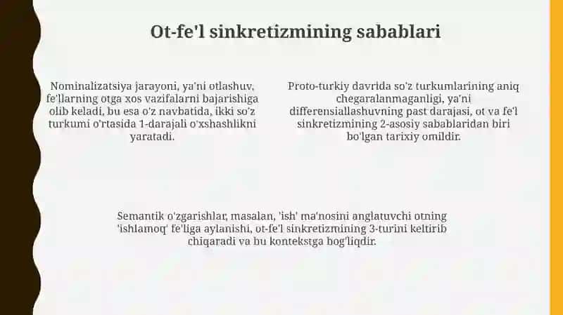 Turk tillarida so'z turkumlari va sinkretizm 4