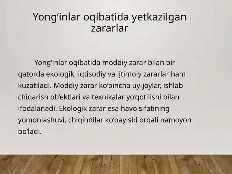 Respublika bo'yicha yong'inlar sodir bo'lishi va ularda ko'riladigan zararlar to'g'risida statistik ma'lumotlar tahlili 4