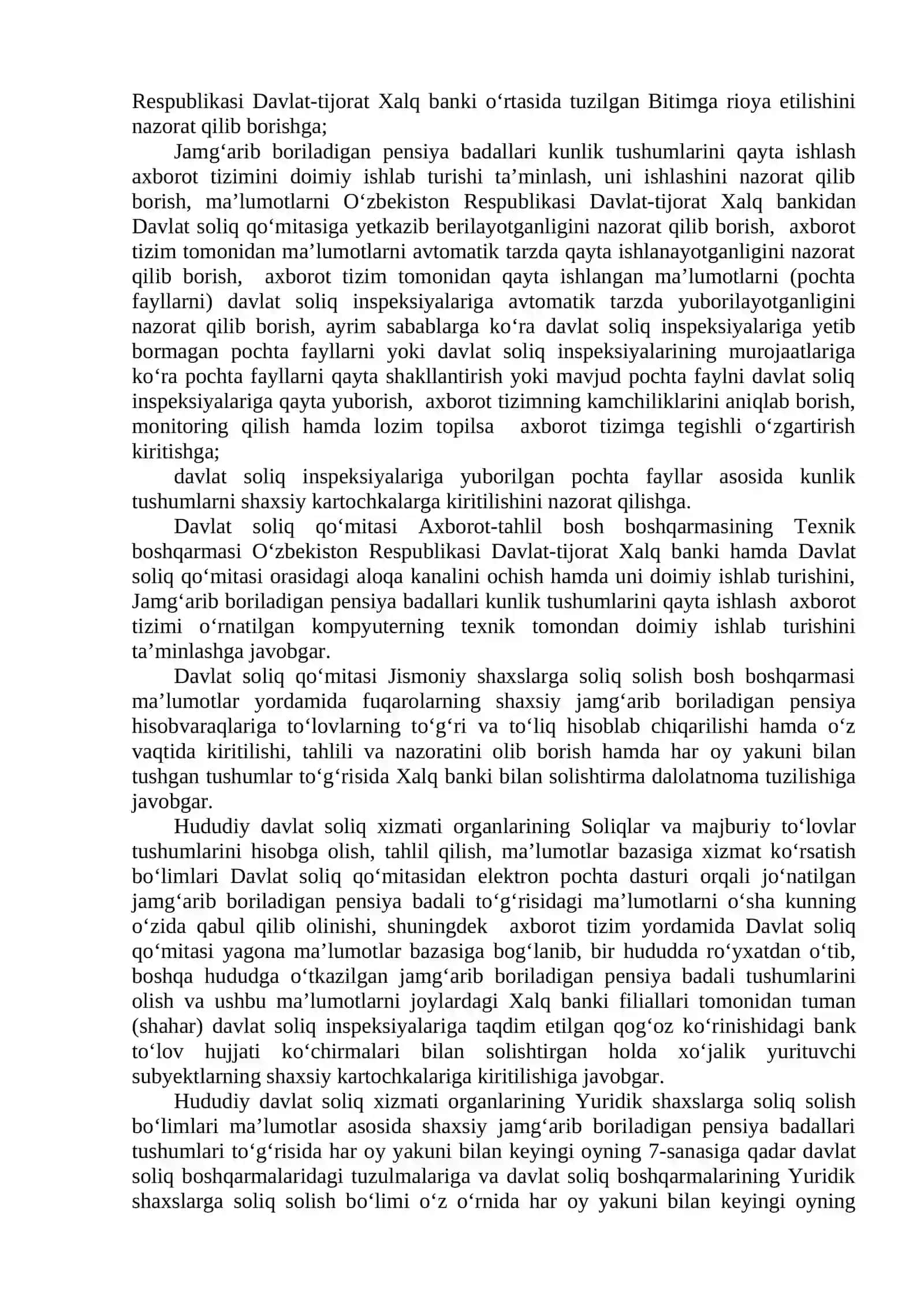 Jamg'arib boriladigan pensiya badali kunlik tushumlarini qayta ishlash 4