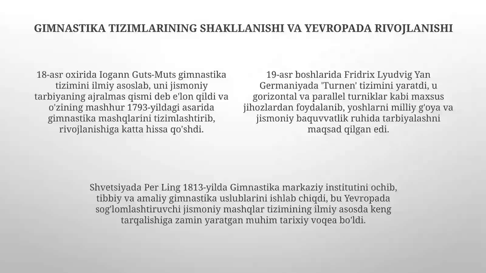 Gimnastika tarixi va rivojlanish bosqichlari 4