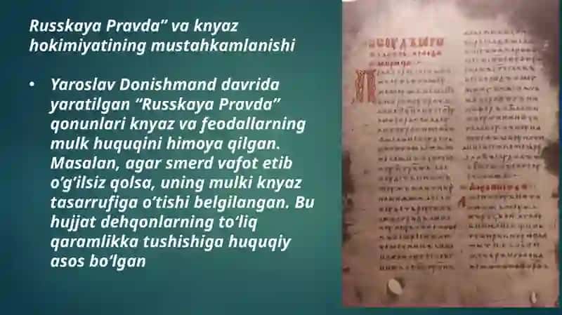XII-XV asrlarda Rus knyazliklarining siyosiy, ijtimoiy- iqtisodiy taraqqiyoti. 4
