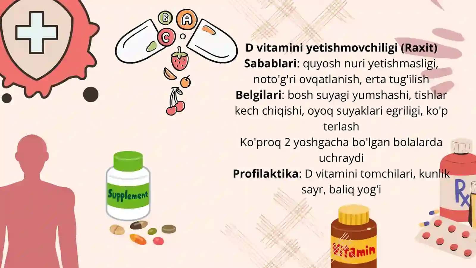 Bolalarda gipovitaminozlar va ularning profilaktikasi — 11 betlik tibbiy prezentatsiya 4