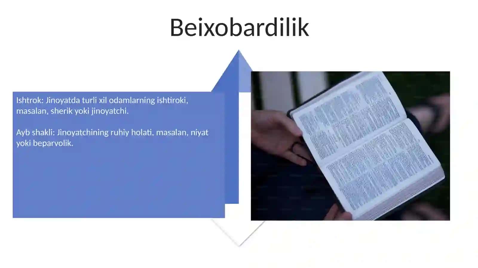 Jinoyat tarkibi, ayb shakli, ishtirokchilik va bir qancha jinoyat sodir etish 4