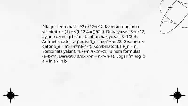 Matematikadan devoriy gazetalar 4