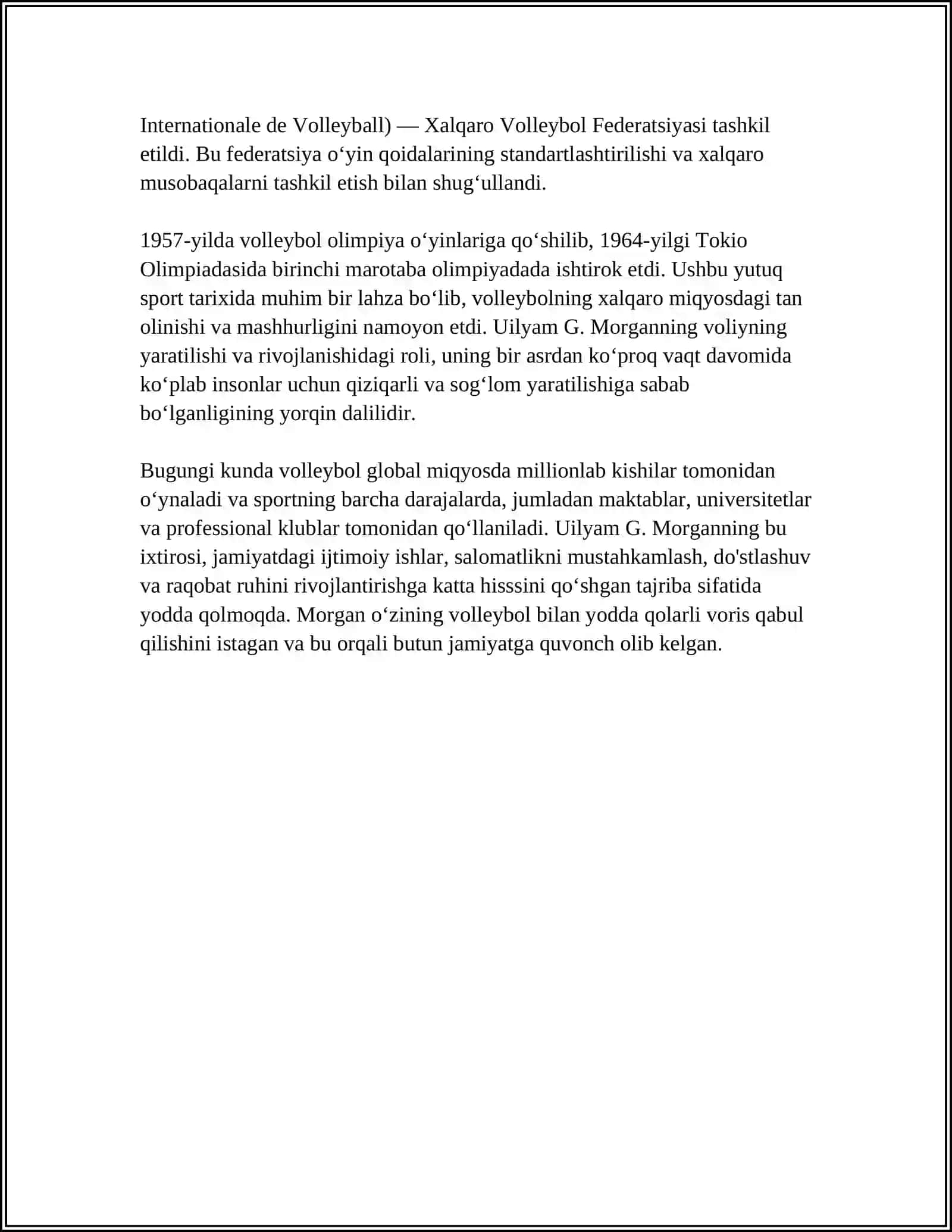 VOLLEYBOLNING KELIB CHIQISH TARIXI 4