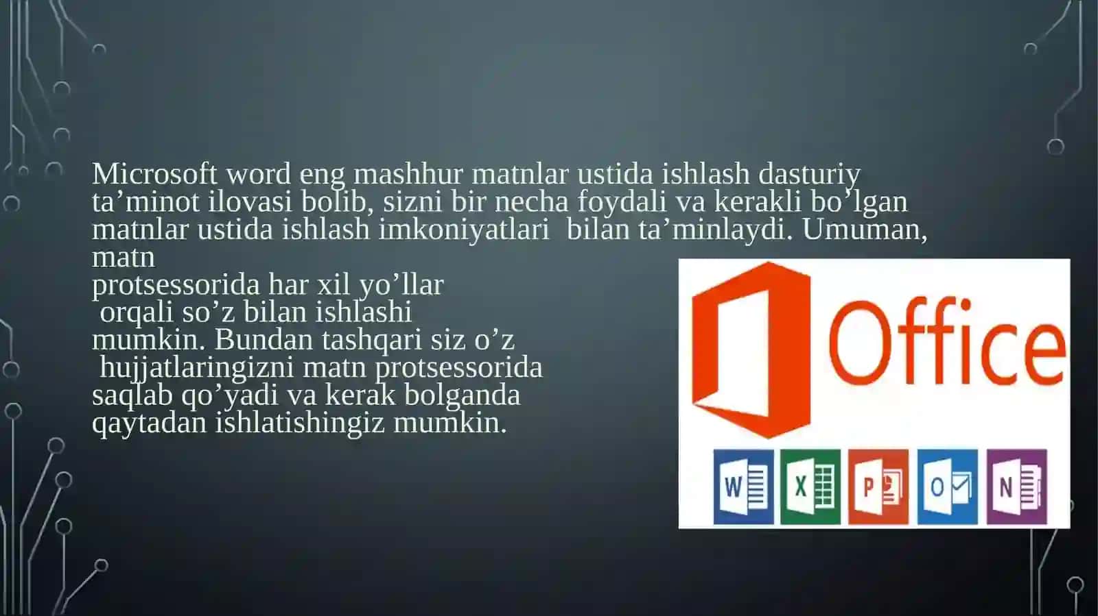 MATNLI MALUMOTLARNI QAYTA ISHLASH DASTURLARINING IMKONIYATLARI 4