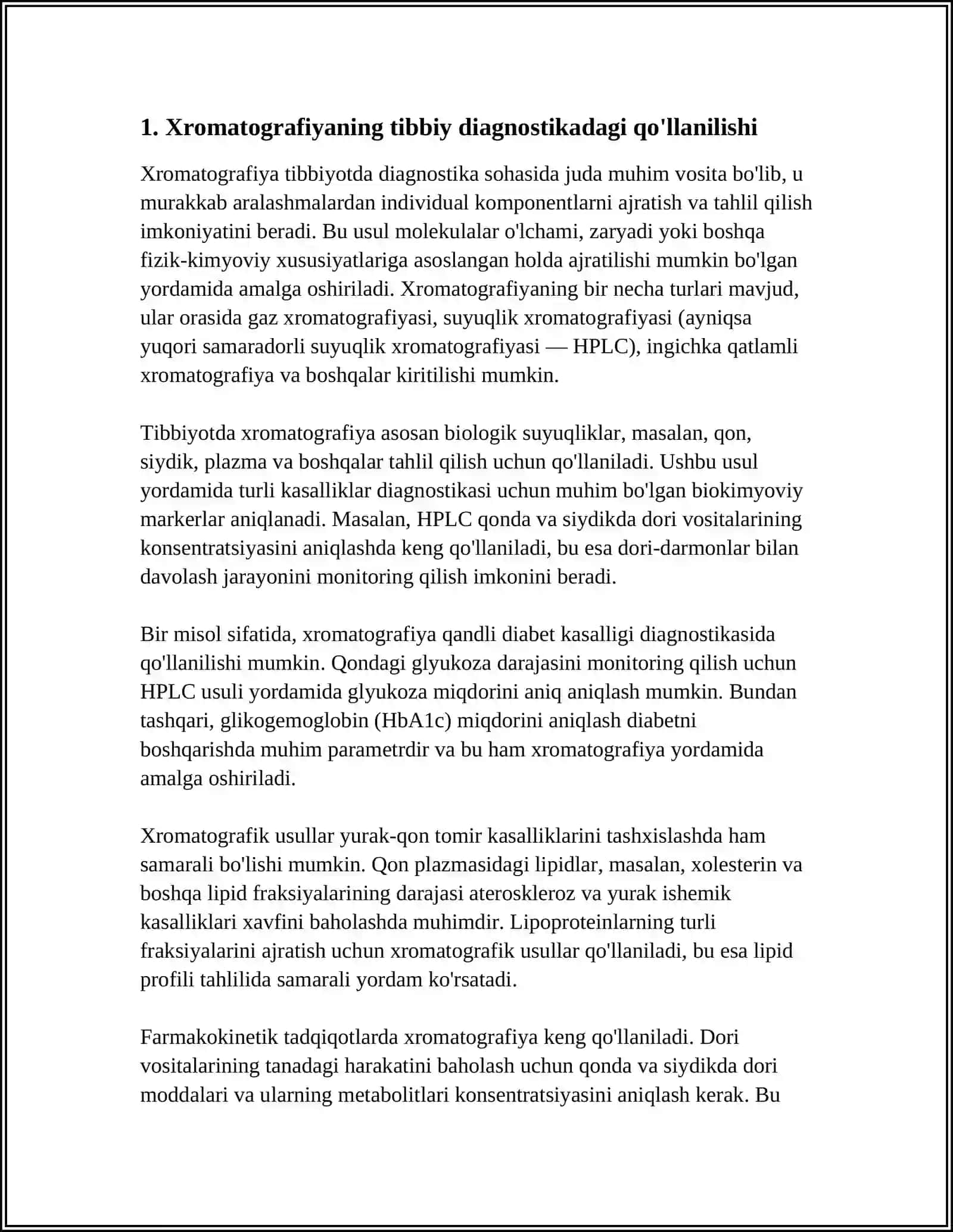 XROMOTOGRAFIYANING TIBBIY IZLANISHLARDAGI IMKONIYATLARI 4