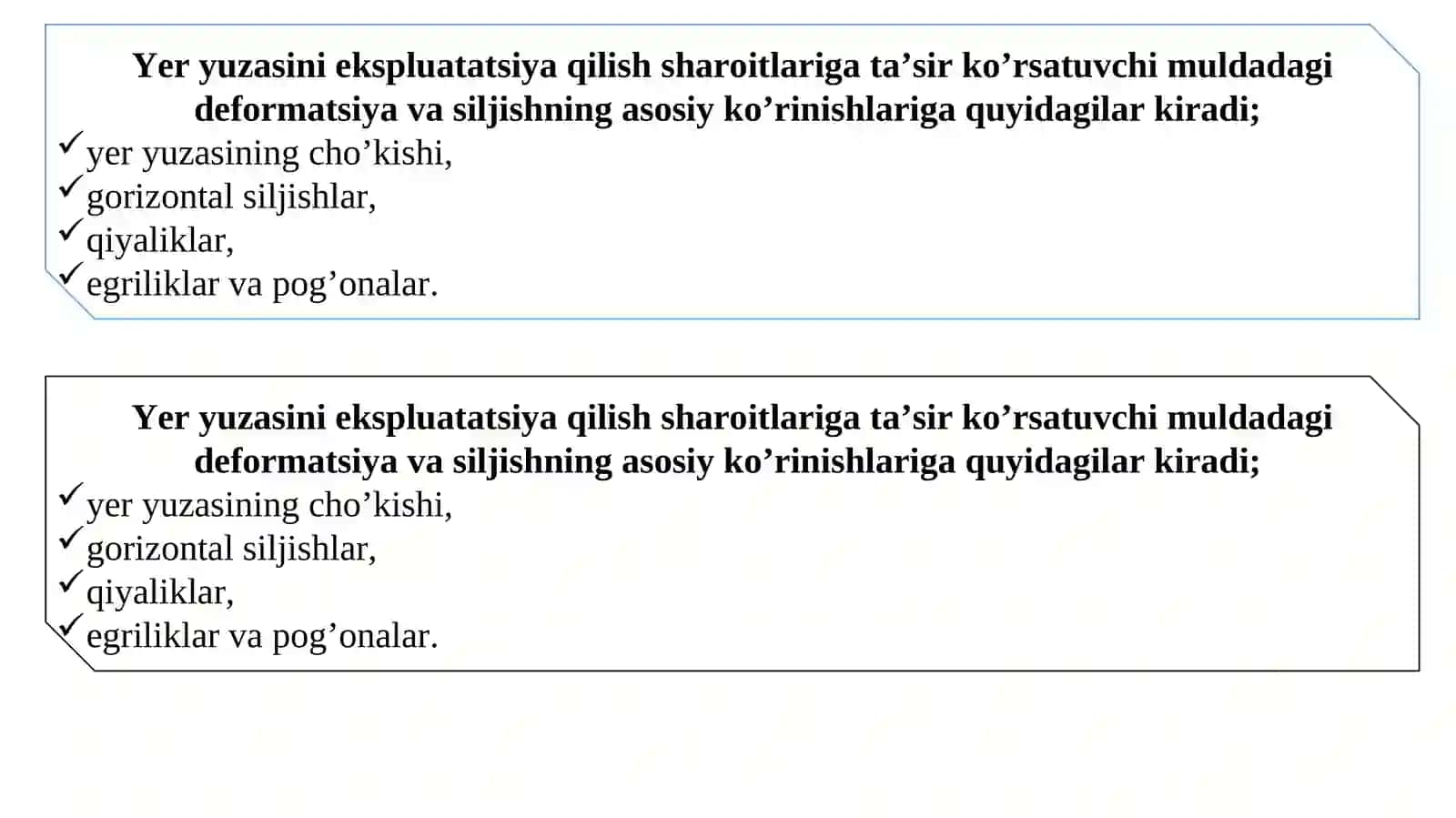 Kon ishlari ta`sirida yer yuzasi va tog‘ jinslarining siljishi 4