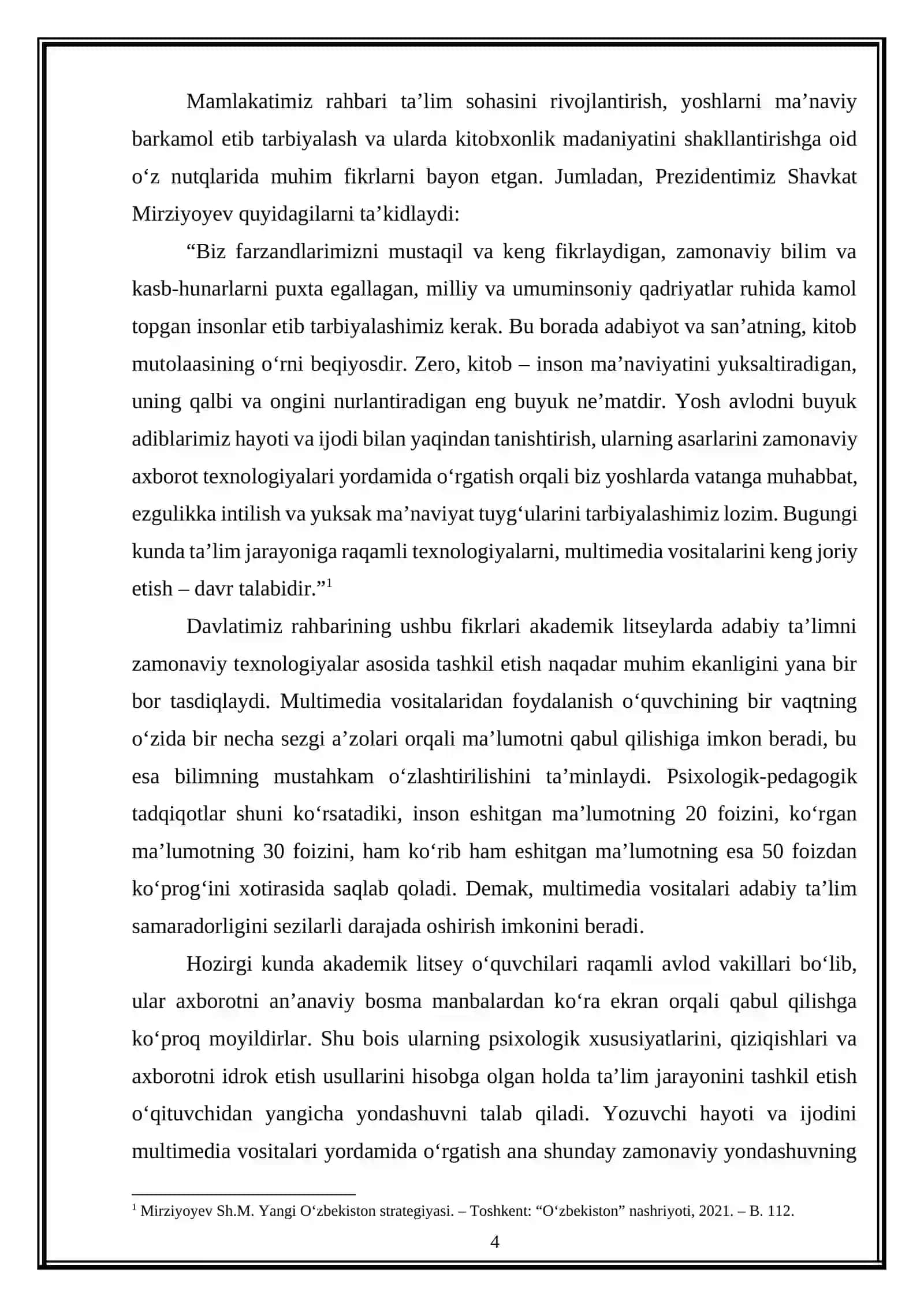 Akademik litseylarda yozuvchi hayoti va ijodini multimedia vositalari asosida o'rganishga doir ishlnmalar tayyorlash 4