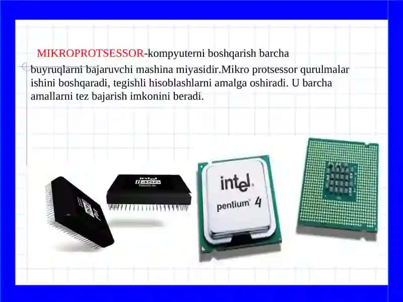 Shaxsiy kompyuterlarning tarkibi, qo‘shimcha qurilmalari va ularning vazifalari 4