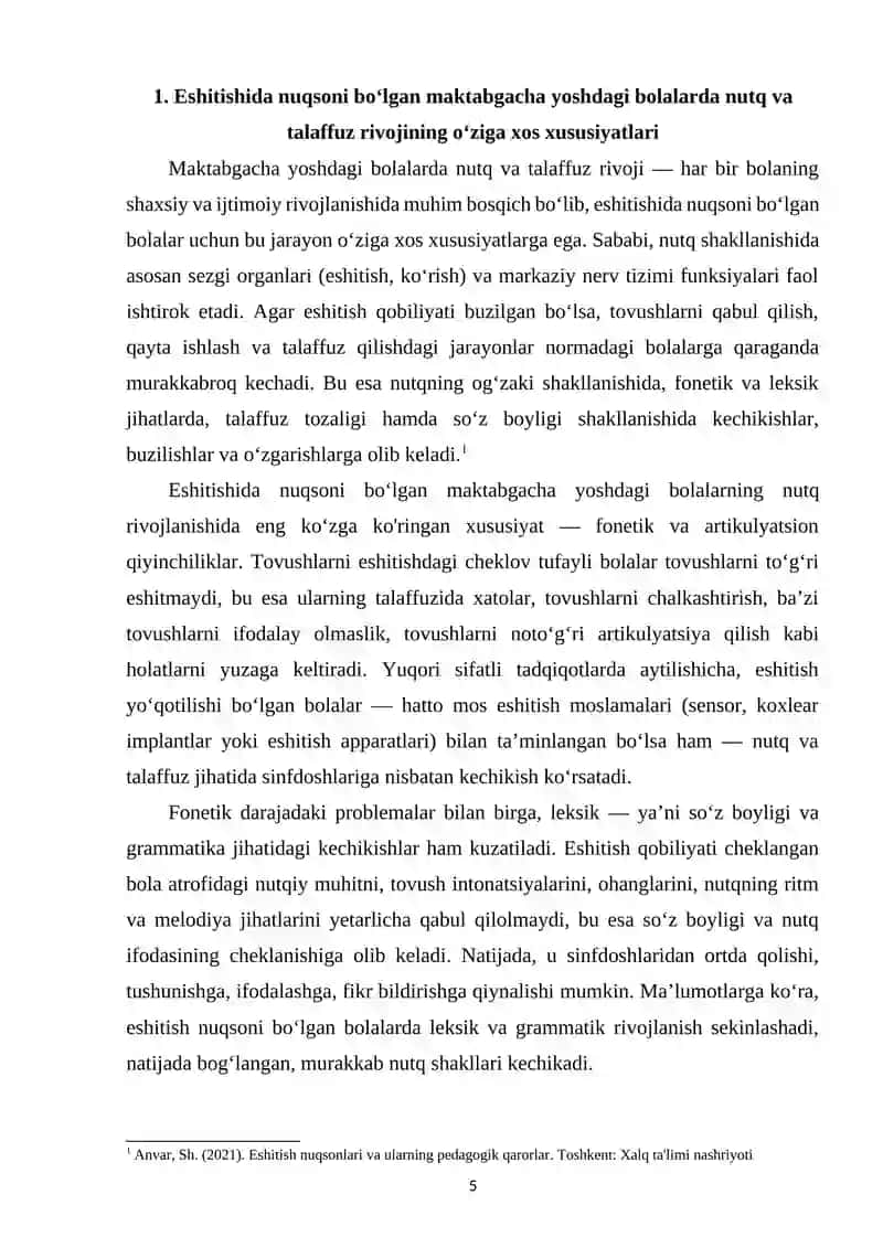 Maktabgacha yoshdagi eshitishida nuqsoni bo‘lgan bolalarning talaffuzini shakllantirish 4