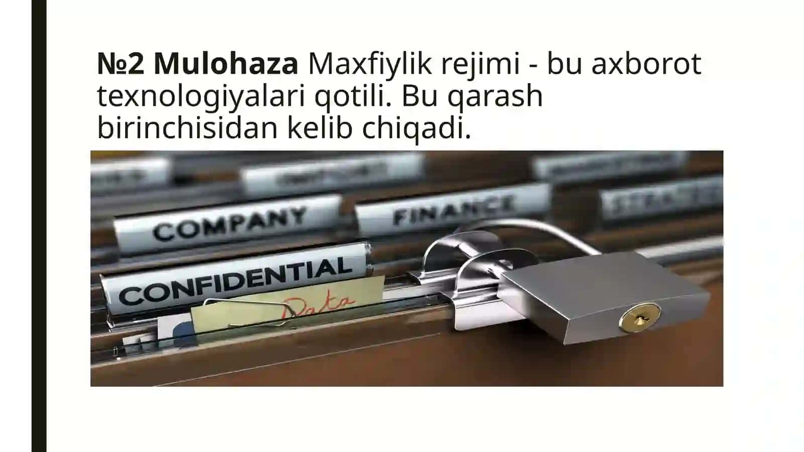 Axborot himoyasining tashkiliy va texnik vositalari 4