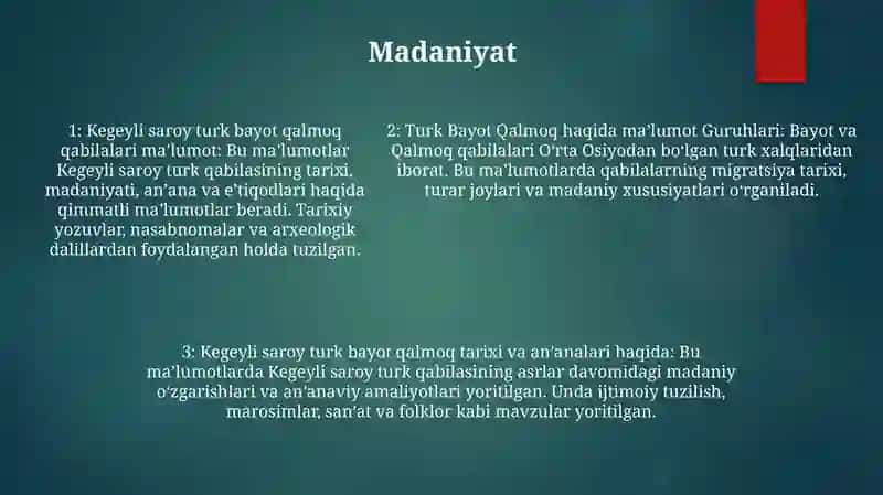 Kegeyli Saroy Turk Bayot Qalmoq Uruģlari 4
