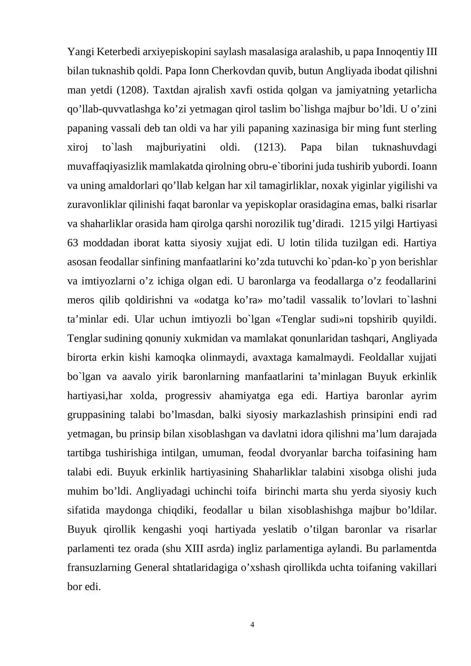 XI - XIII asrlarda Angliyada siyosiy Markazlashishning boshlanishi 4