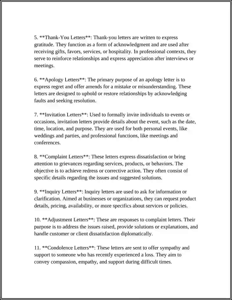 LETTER WRITING GENERAL RULES TYPES OF LETTERS 4