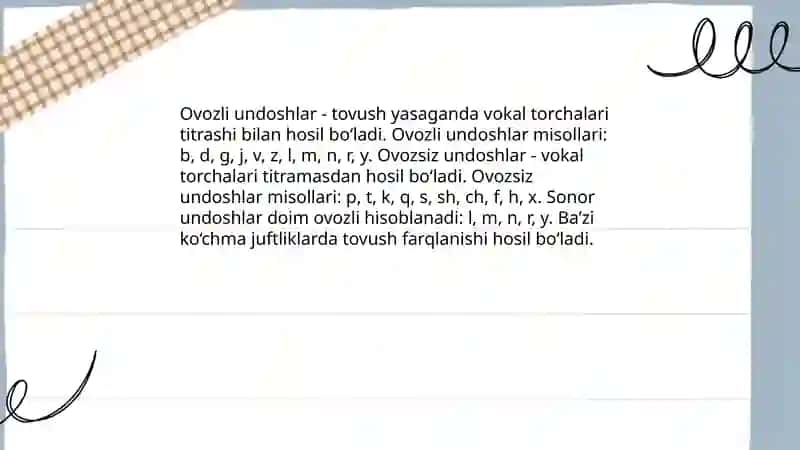 Undosh tovushlar va harflar 4