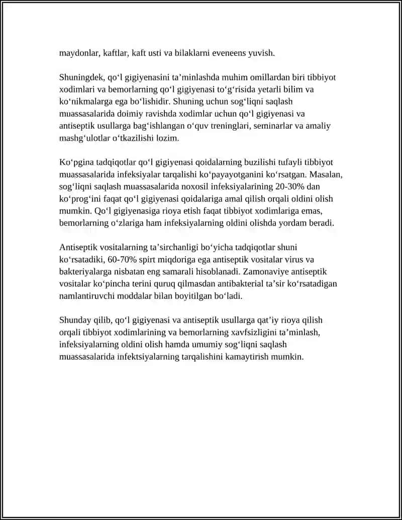 Qo‘l gigiyenasi va antiseptik usullar 4