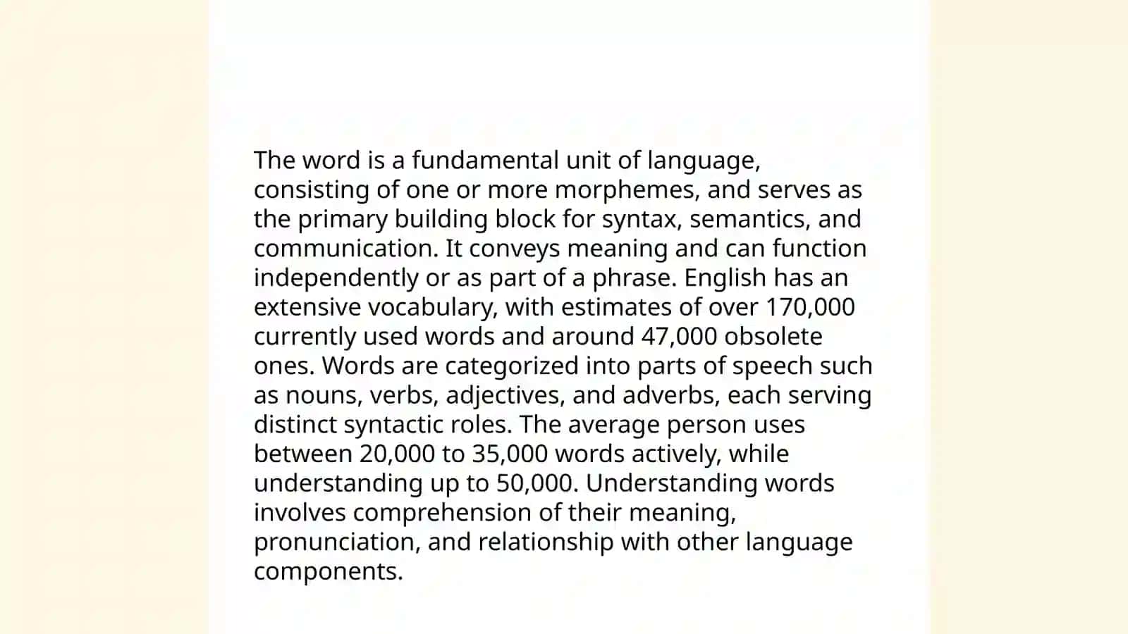 Lexicology va Semasiology, focusing on the word as central unit of language 4