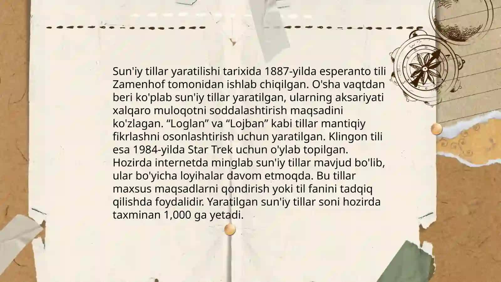 Sunʼiy tillar mavzusida 4