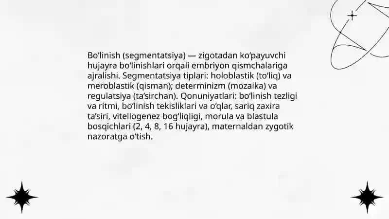 Proembrional rivojlanishning umumiy qonuniyatlari 4