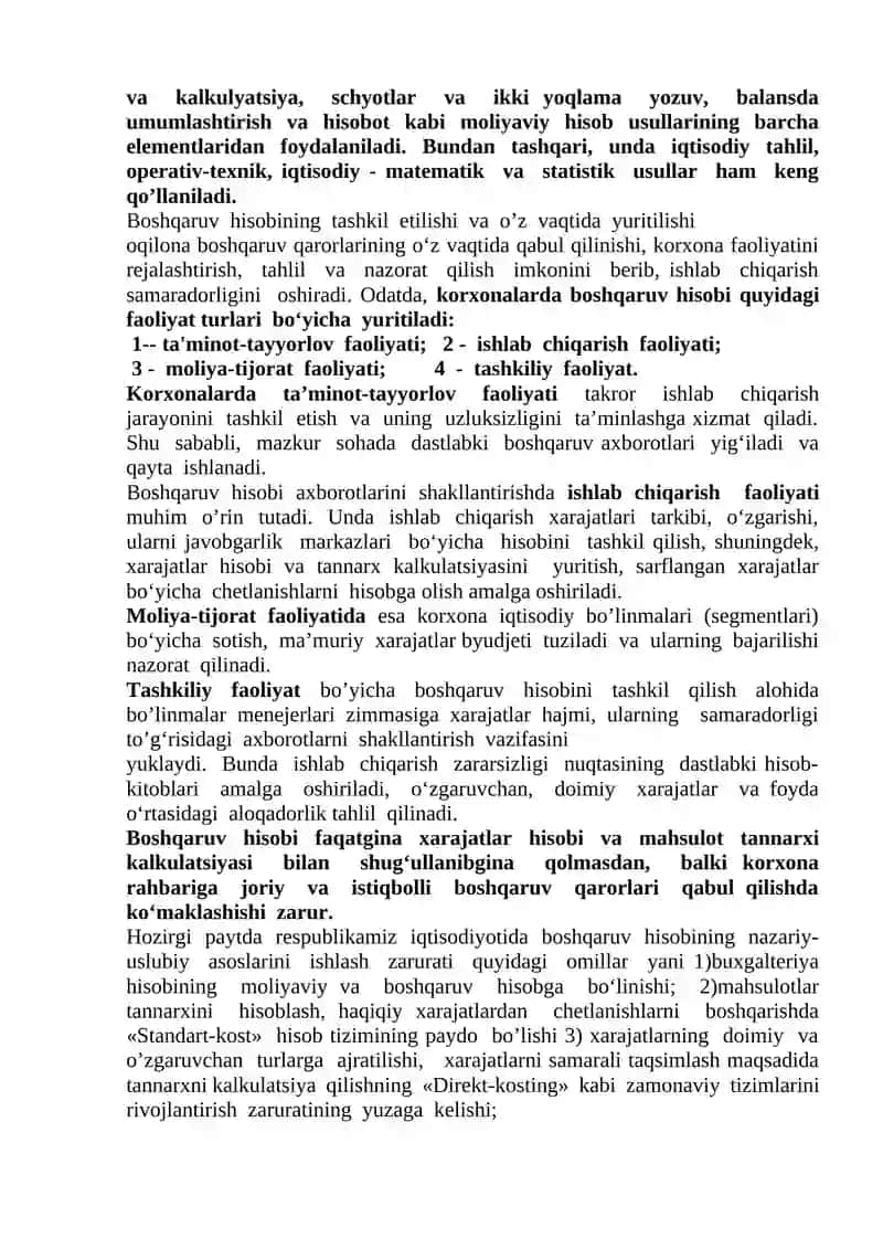 « Boshqaruv hisobi » fanining predmeti va metodi 4
