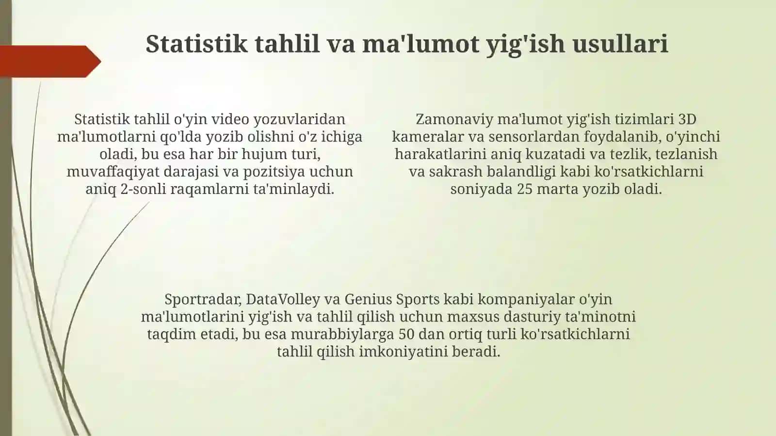 Voleybol jamoalarida statistik tahlil asosida taktika tuzishning zamonaviy modeli 4