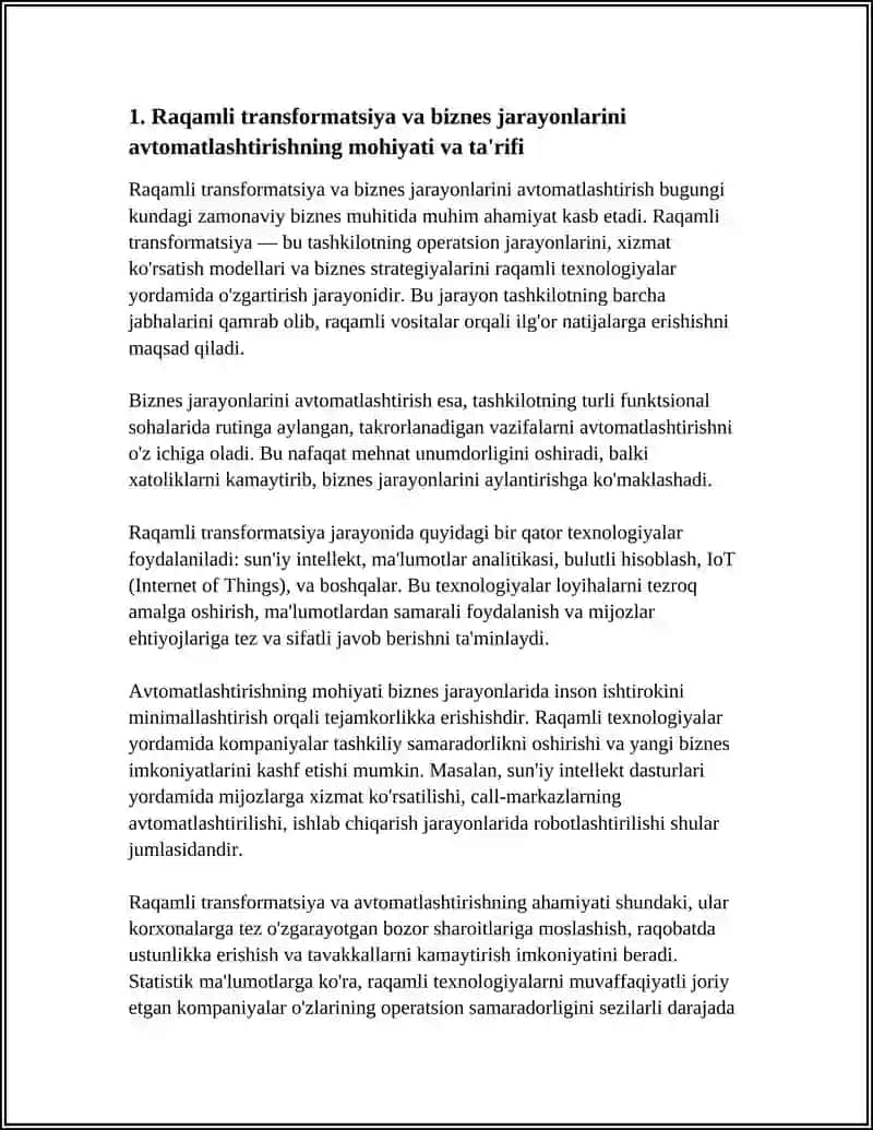Raqamli transformatsiya va biznes jarayonlarini avtomatlashtirish 4