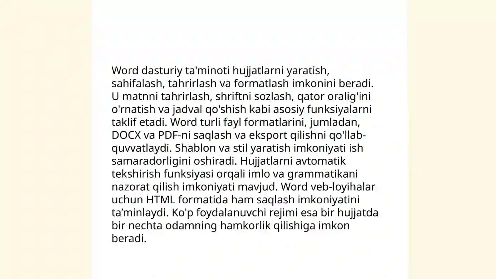 Word dasturiy taminot 4