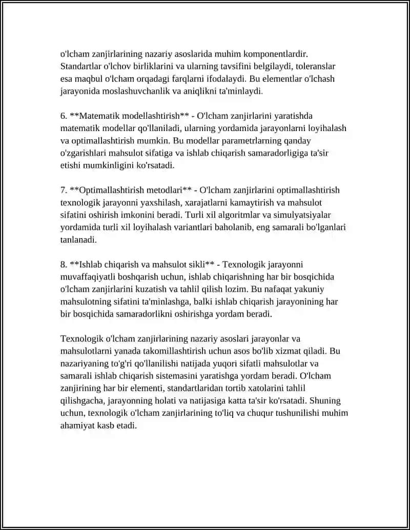 Texnologik Òlcham Zanjirlarni Qurish Metodikasi 4