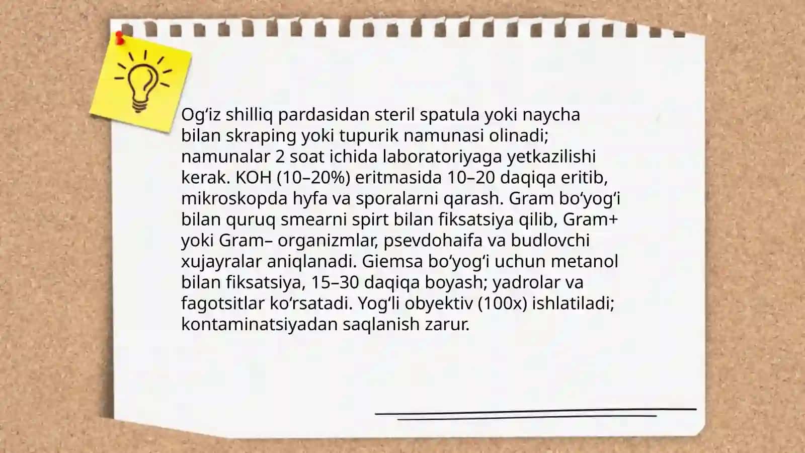 Og'iz shilliq pardasidan zamburug'li material olish texnikasi 4