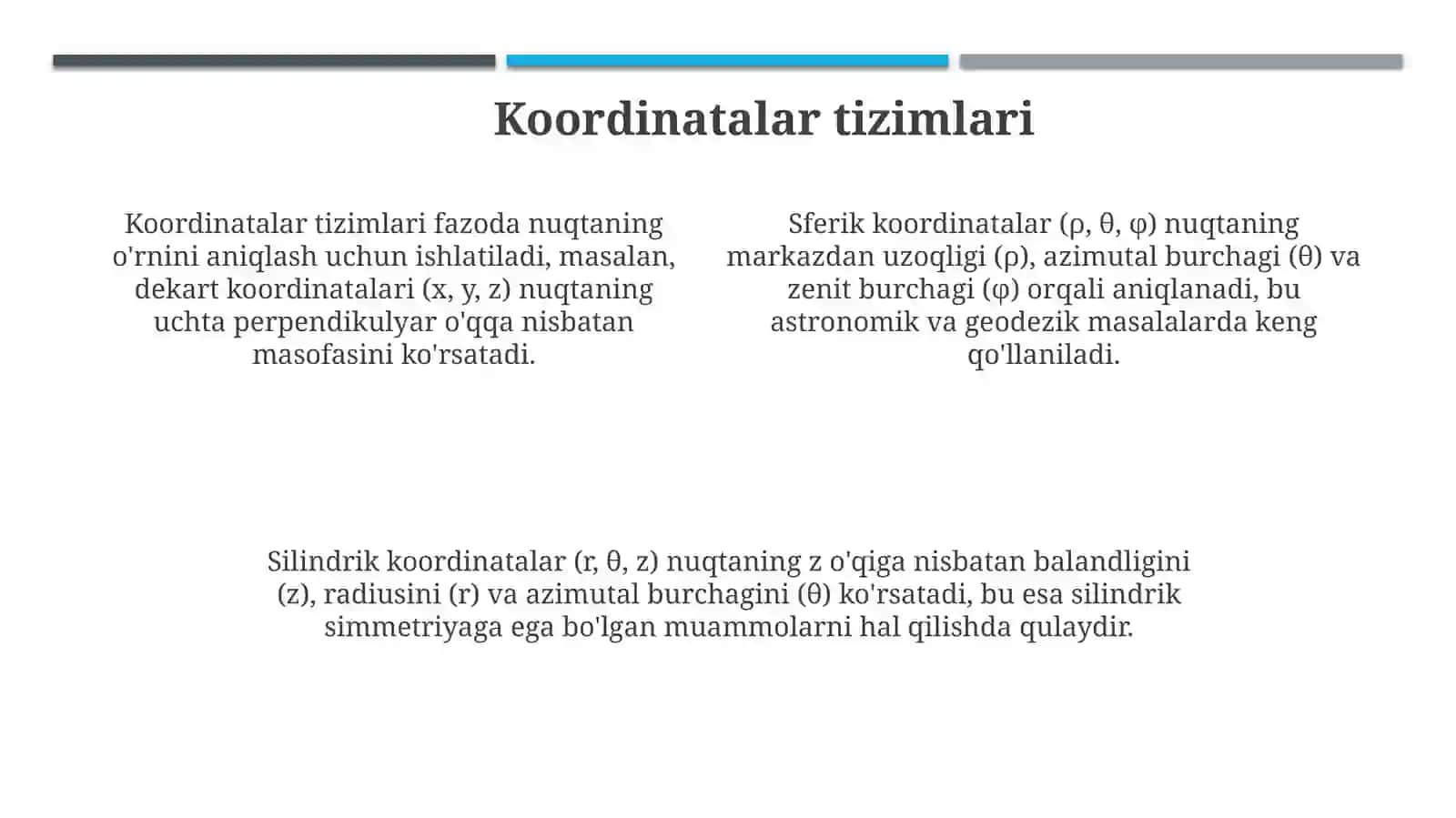 Moddiy nuqtaharakatini berilish usullari 4