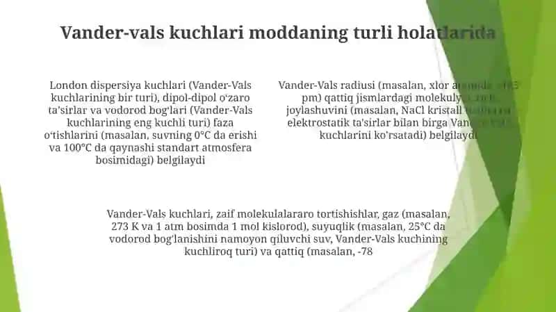 Van der Vaals kuchlari 4