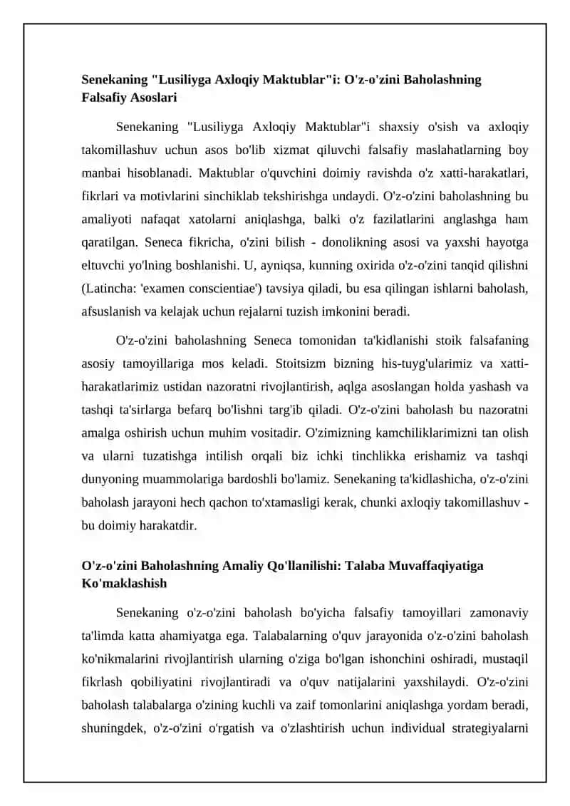 Senekaning "Lusiliyga Axloqiy Maktublar"i 4