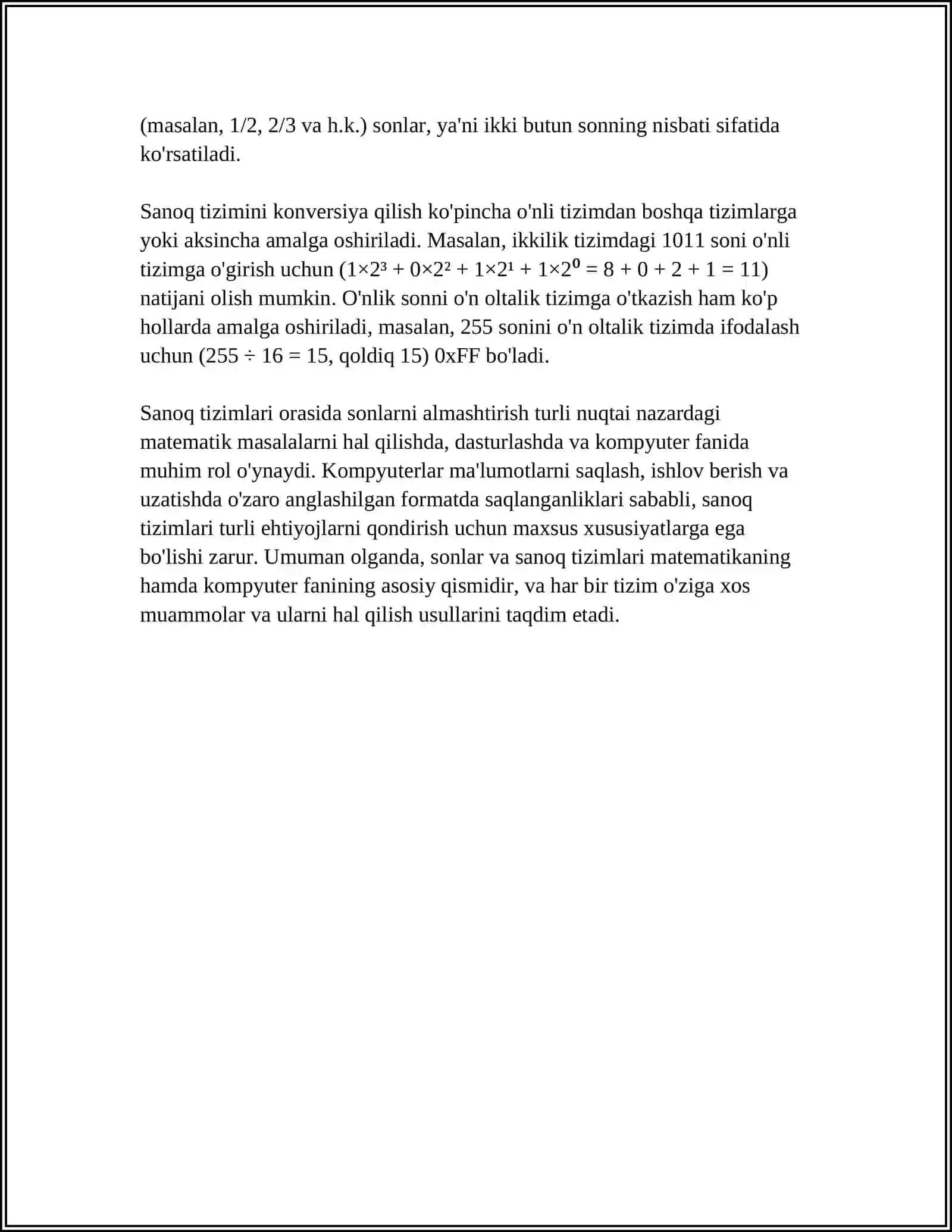 Sonlar va sanoq tizimlari 4
