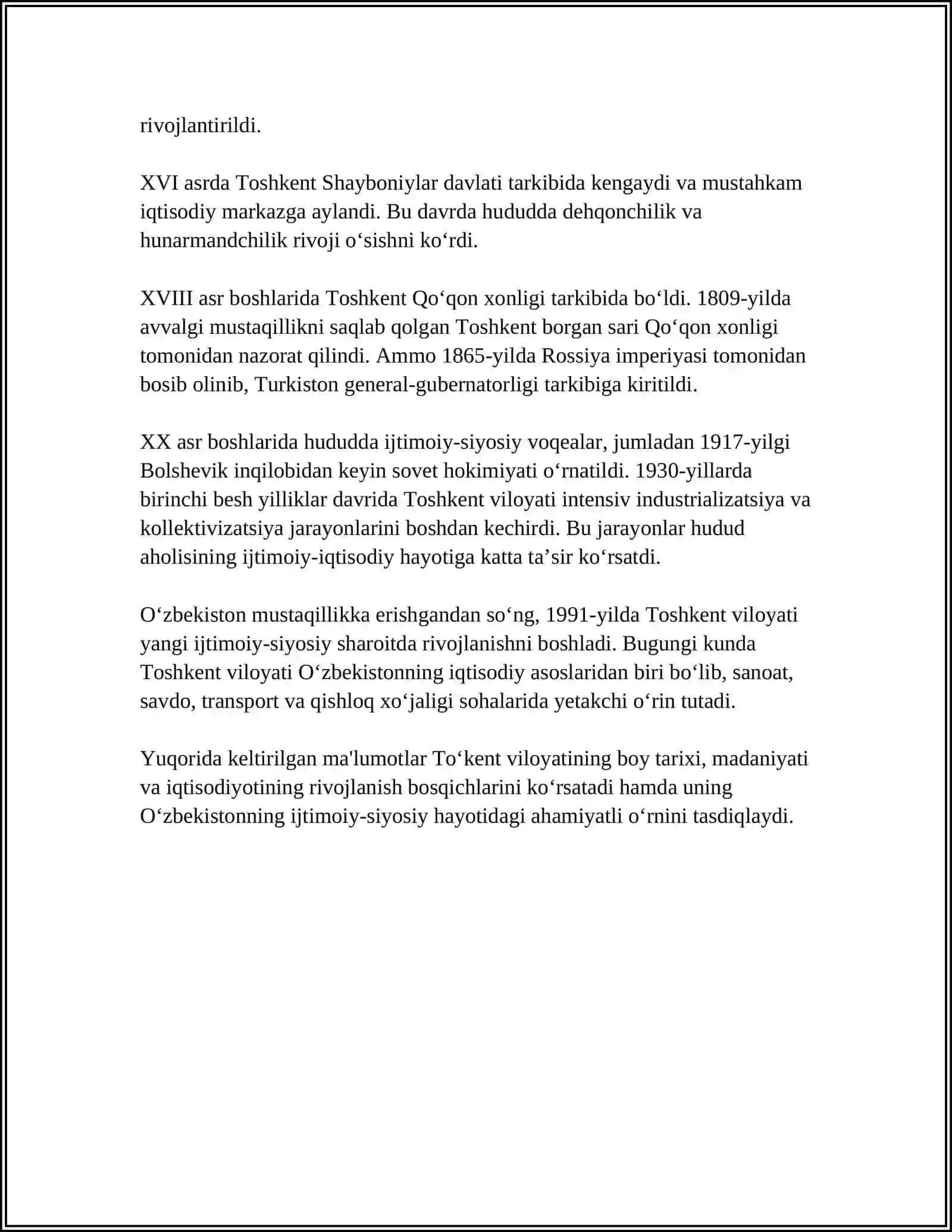 REFERAT TOSHKENT VILOYATI 4