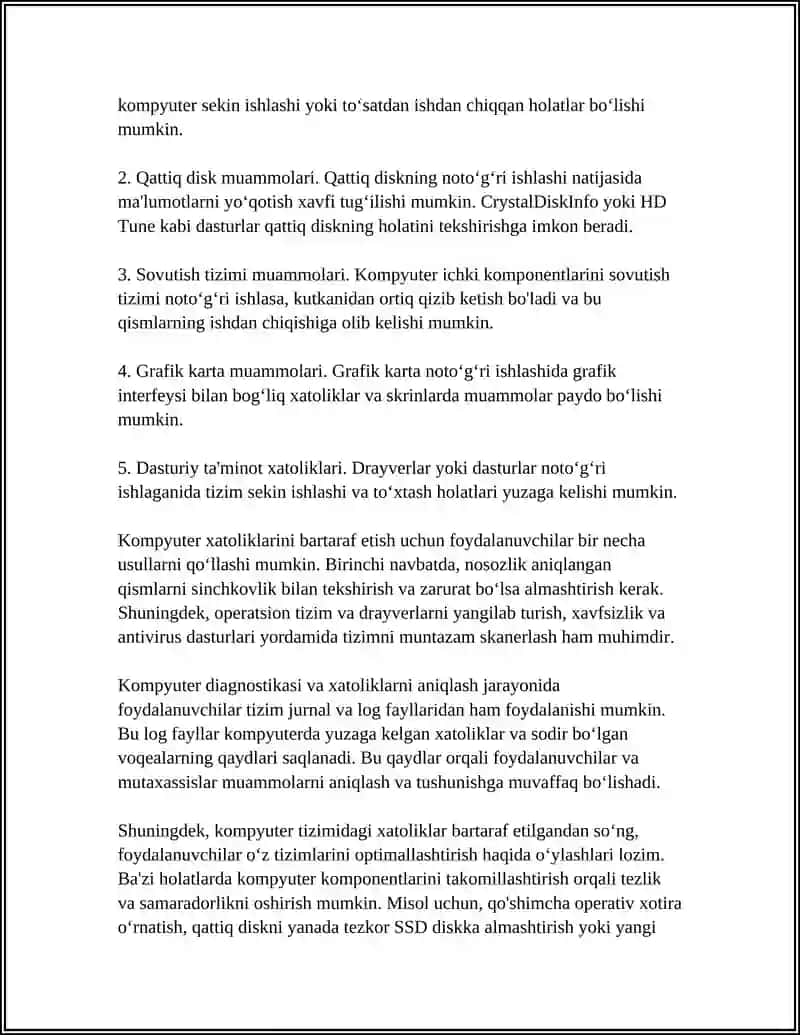SHAXSIY KOMPYUTERGA TEXNIK XIZMAT KOʻRSATISH 4