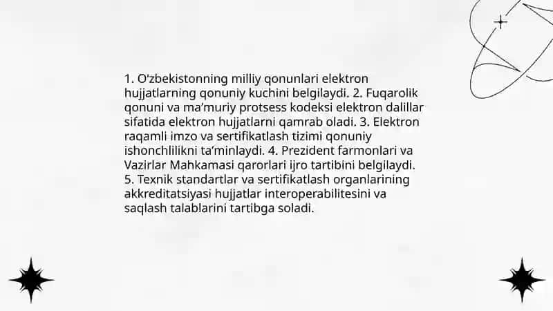Elektron hujjatlarning kuchi va ularning rasmiylashtirish qoidalari 4