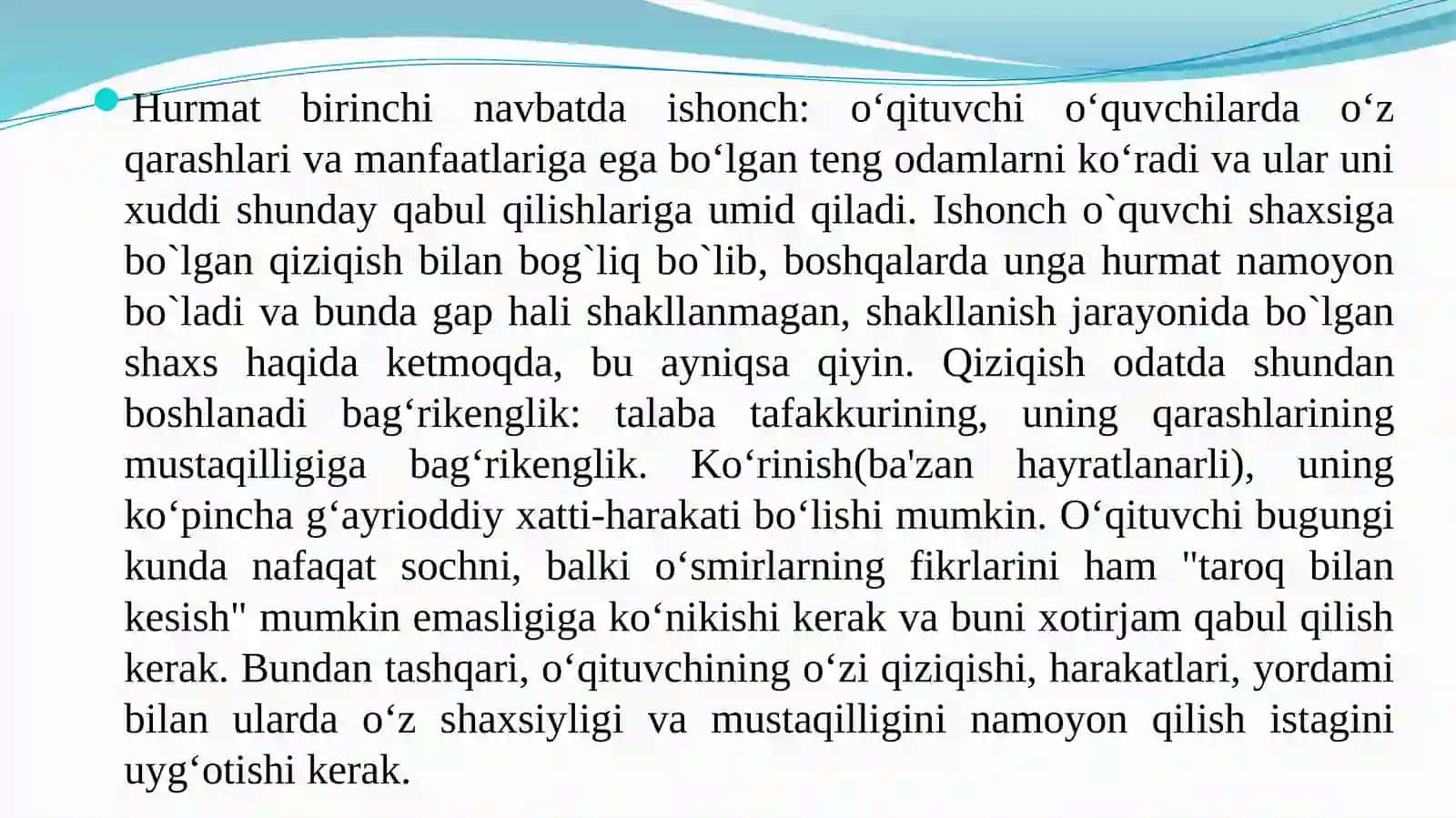 O’qituvchi-talaba tizimi dagi munosabatlar axloqi 4