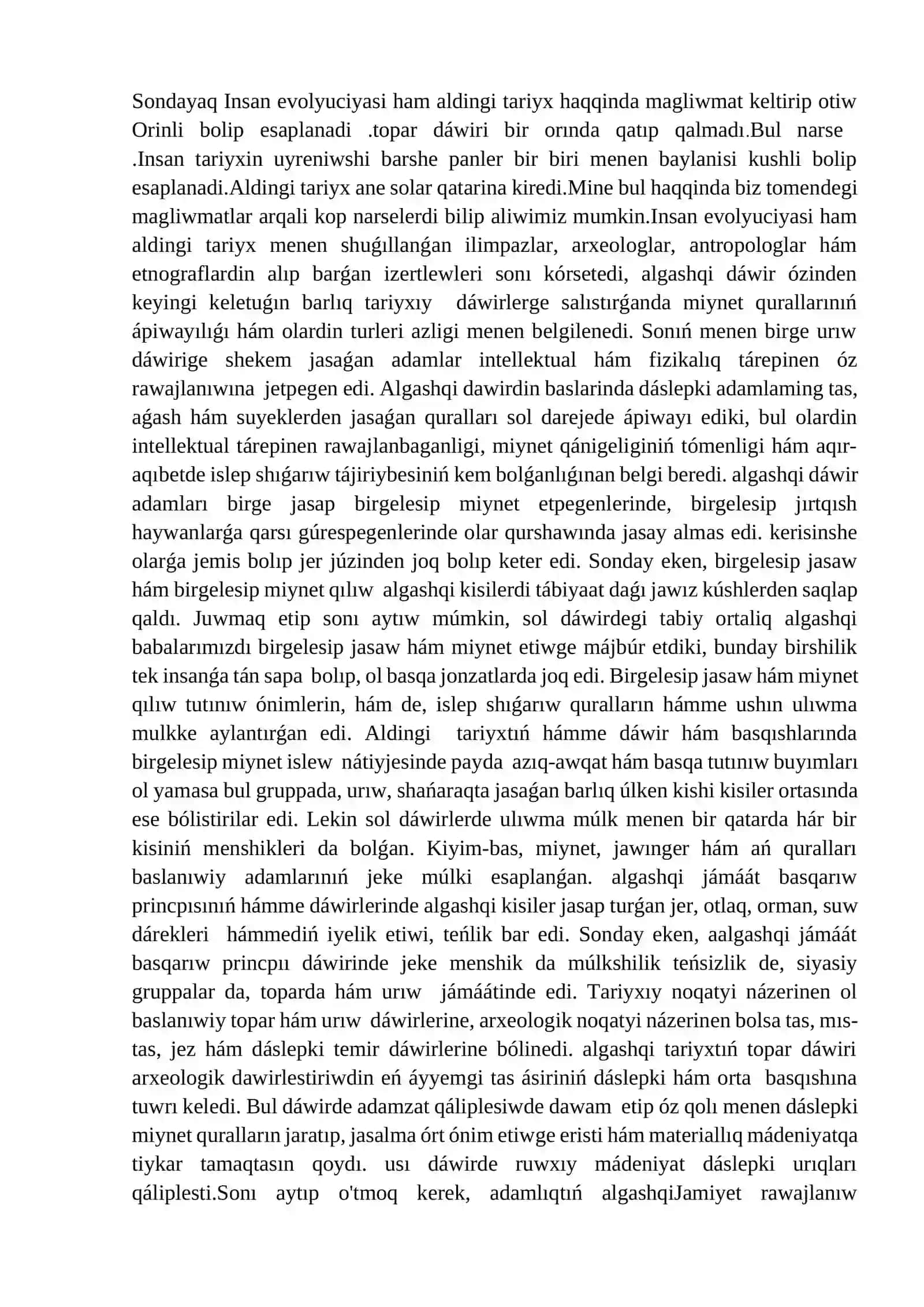 Antropogenez paninin predmeti ham waziypalari 4