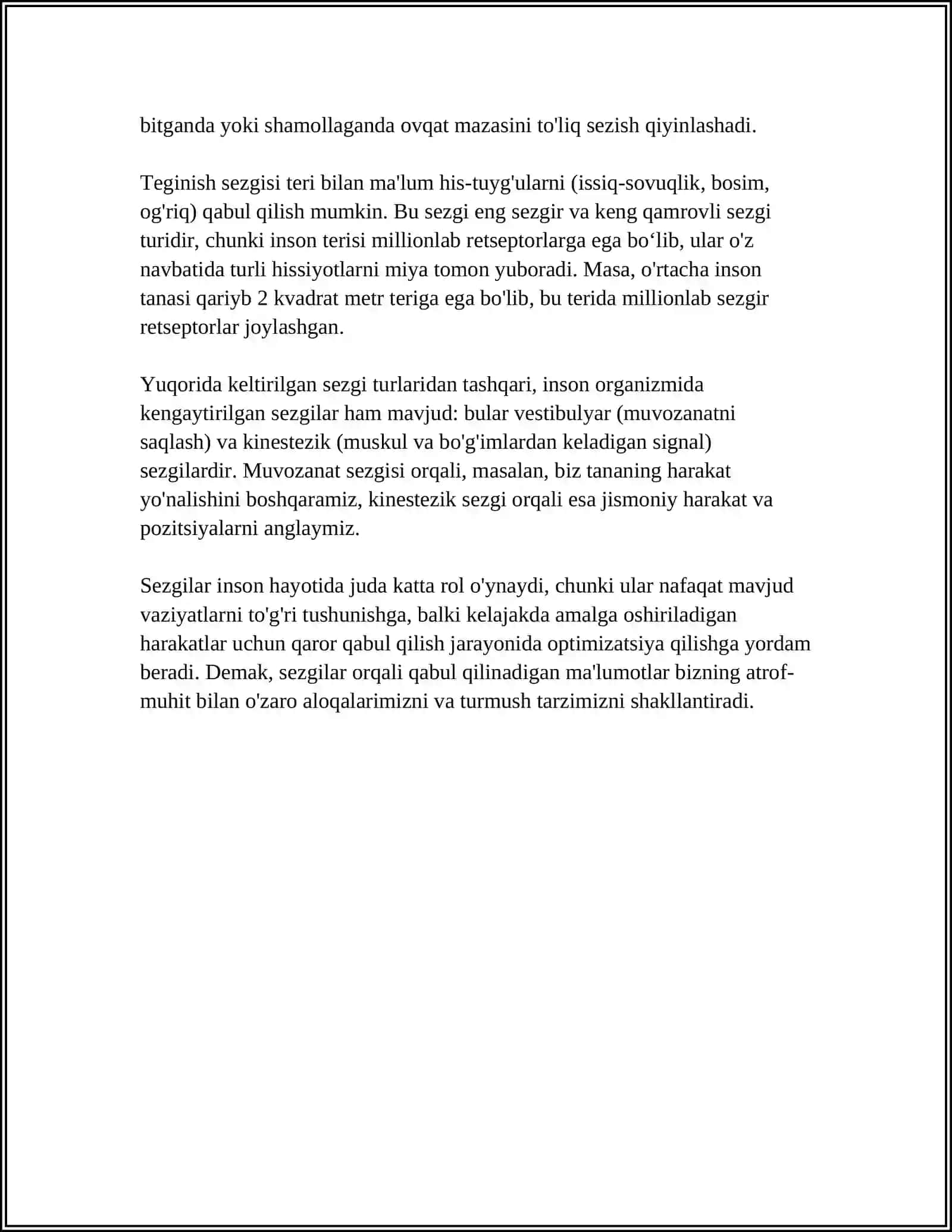 SEZGILAR HAQIDA UMUMIY TUSHUNCHA VA UNING NERV-FIZIOLOGIK ASOSLARI 4
