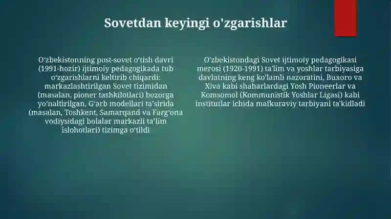 O'zbekistonda Ijtimoiy Pedagogikaning Rivojlanish Tarixi 4